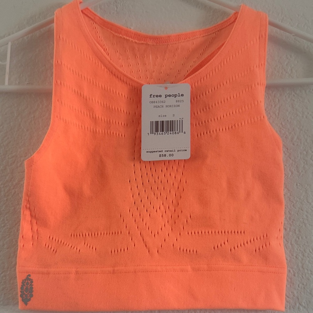 Free People Vibrant Orange Active Tank Top